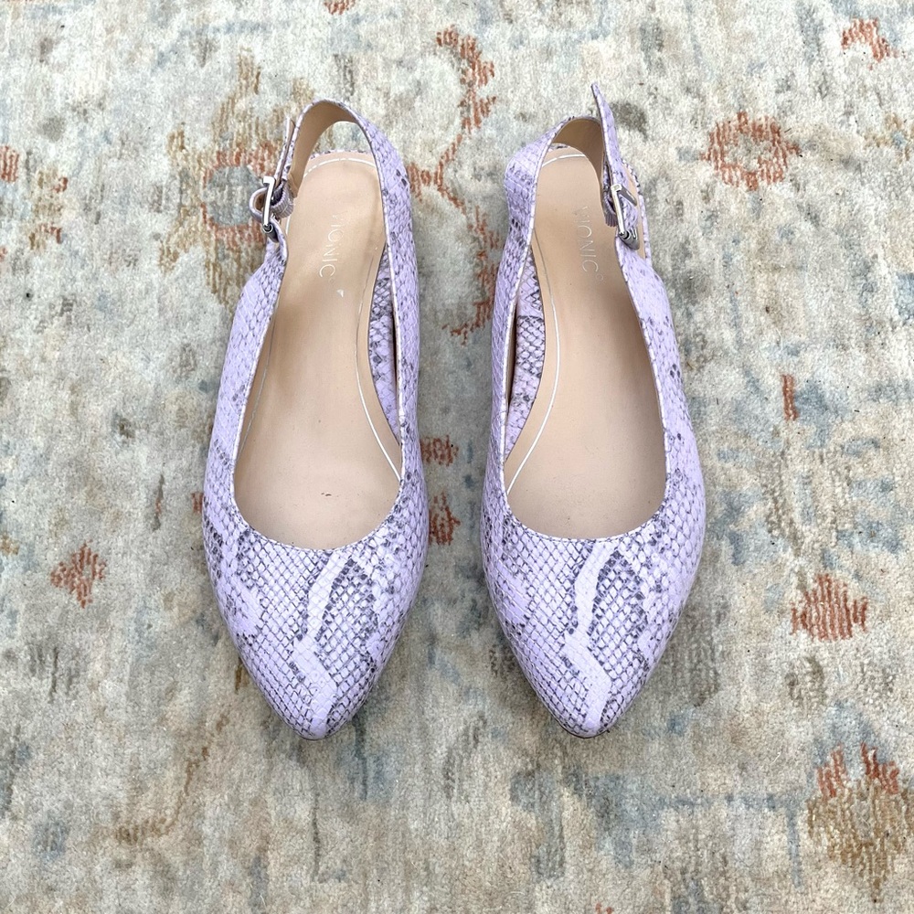 Vionic Purple Snakeskin Flats - Picture 4 of 8